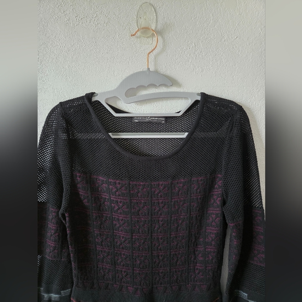 Peruvian Connection Textured Knit Pattern Dress - Picture 2 of 5